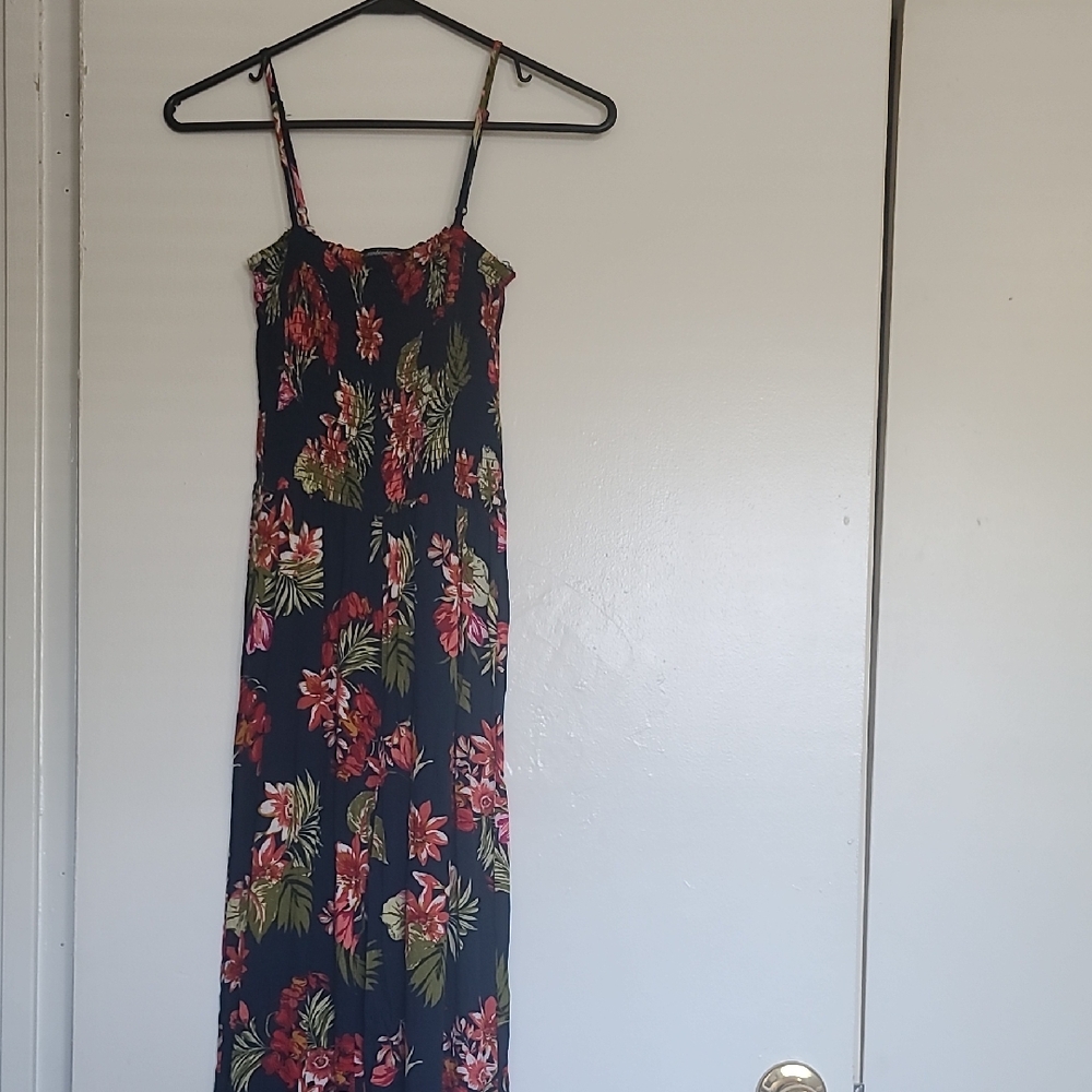 Ambiance Blue and Black Spaghetti Strap Maxi Dress